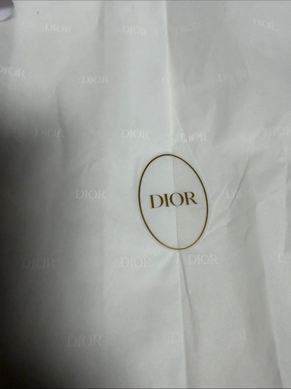 Dior White Ribbon and Branded Packaging Set with Gold Logo
